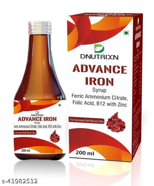 Advance Iron Syrup with Zinc and Folic Acid - 200ml For Boost Immunity and Enhance Energy (Pack of 2)