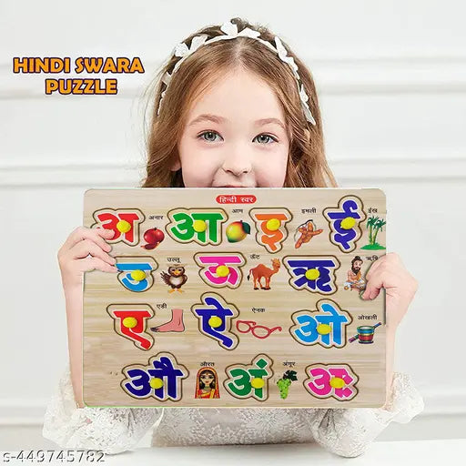 PackOf2 Hindi Swar Puzzle Learning Toys+Capital Alphabet Puzzles With Pictures