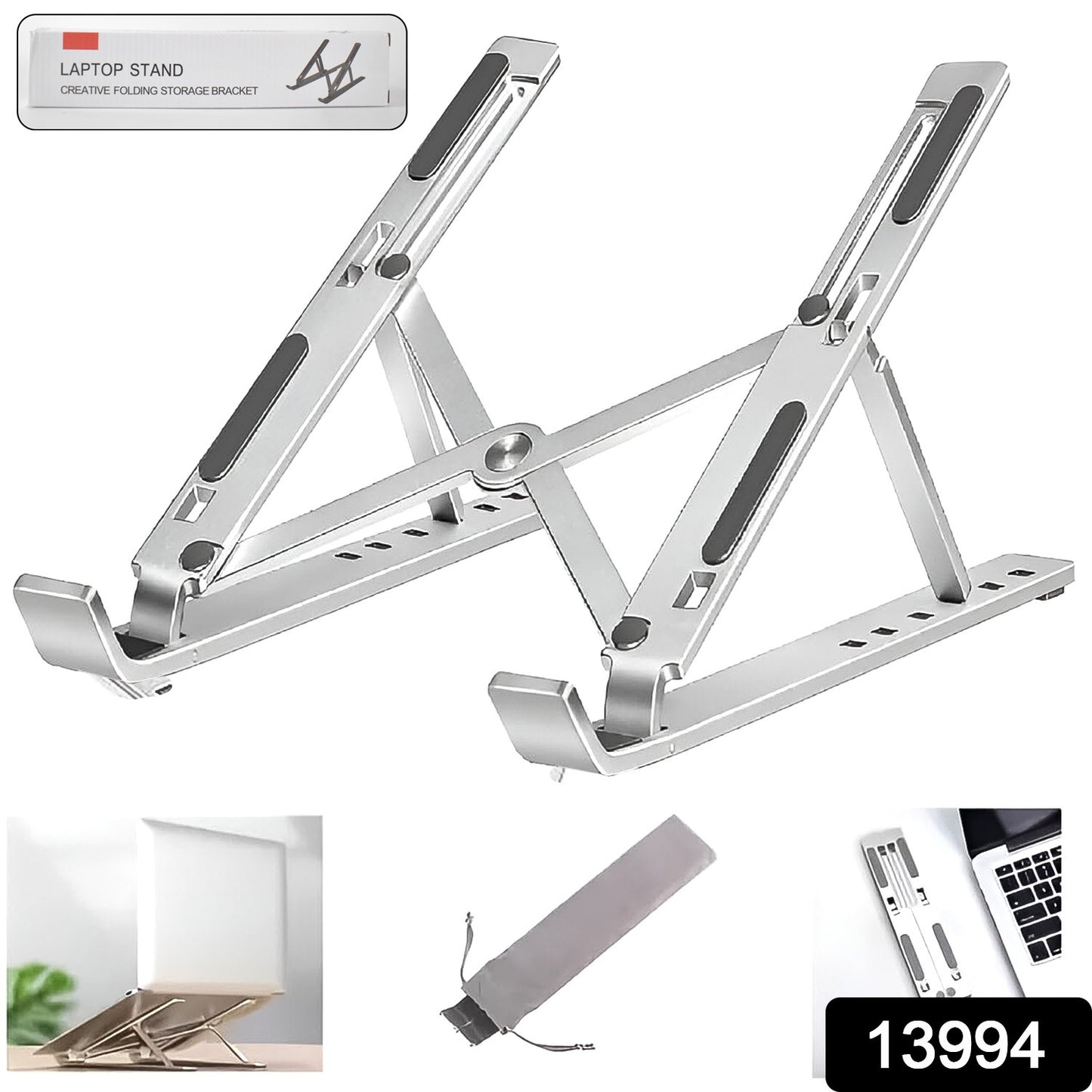 Home Foldable Height Adjustable Laptop Stand (1 Pc) - Springkart 