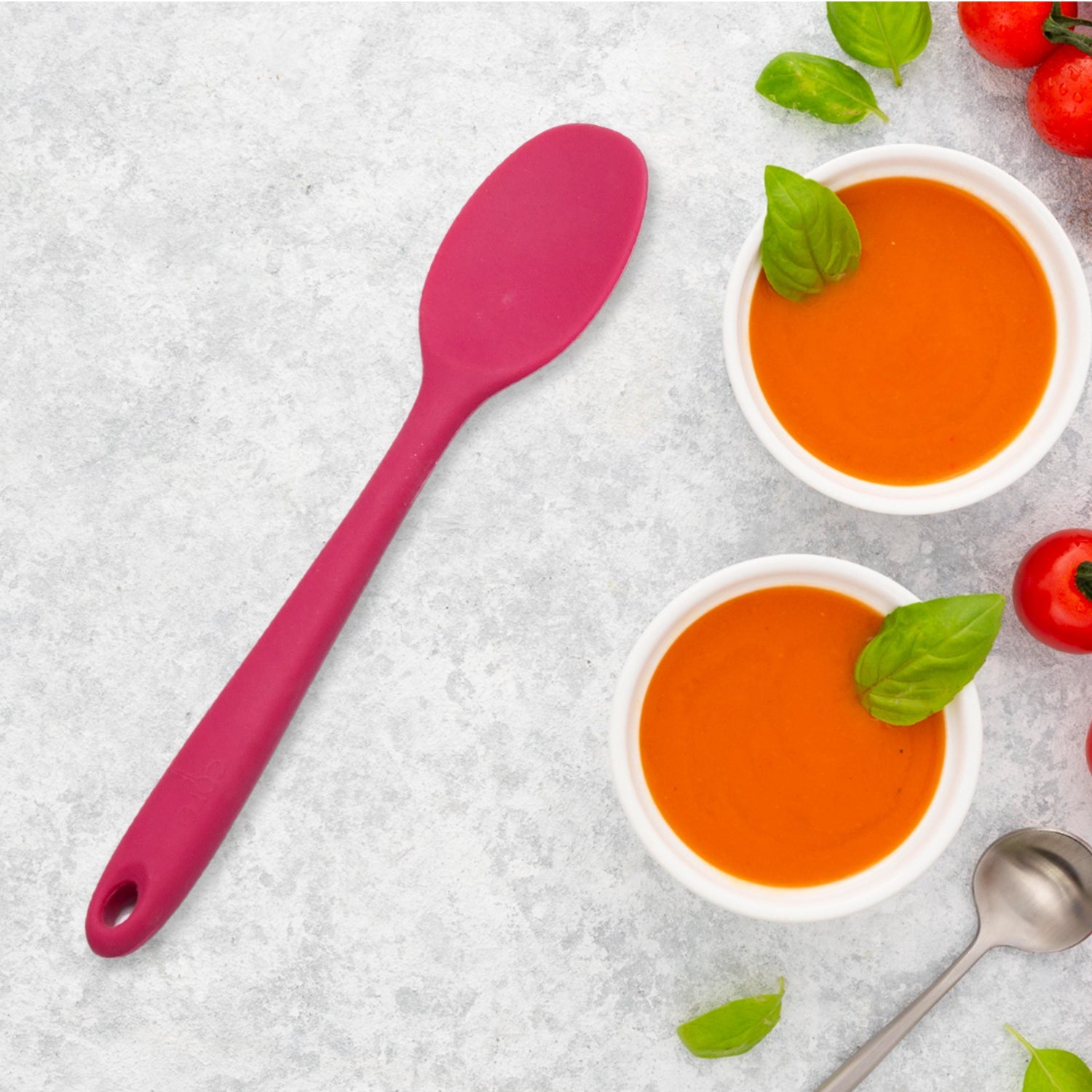 Multipurpose Silicone Spoon, Silicone Basting Spoon Non-Stick Kitchen Utensils Household Gadgets Heat-Resistant Non Stick Spoons Kitchen Cookware Items For Cooking and Baking (6 Pcs Set) - Springkart 