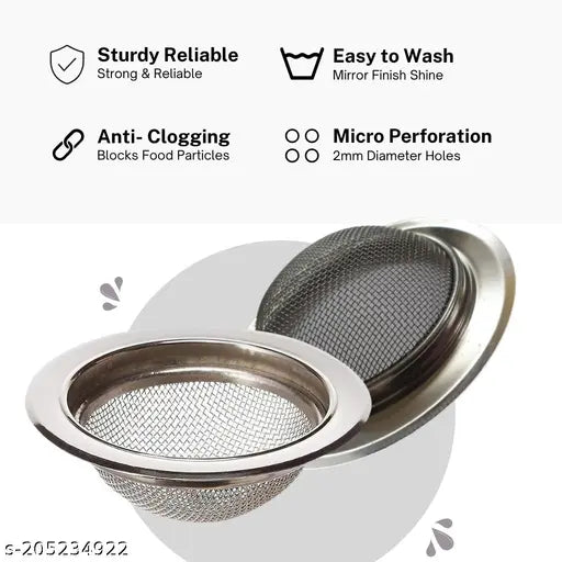 stainless steel sink jali fopor kitchen basin sink garbage stopper (pack of 2) buy1get1  steel sink drainer mesh