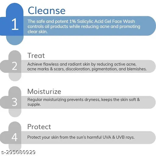 The Derma Co. 1% Salicylic Acid Gel Face Wash with Salicylic Acid & Witch Hazel for Active Acne - 100 ml