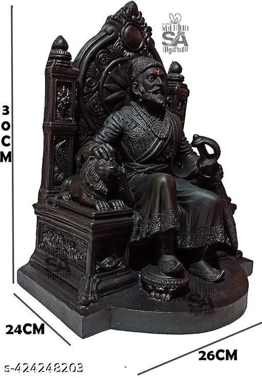 Chhatrapati Shivaji Maharaj The Legend of Maharashtra Statue (1 feet, Black)