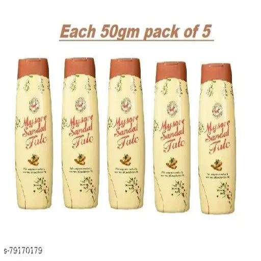 MYSORE SANDAL Talcum Powder 50g pack of 5