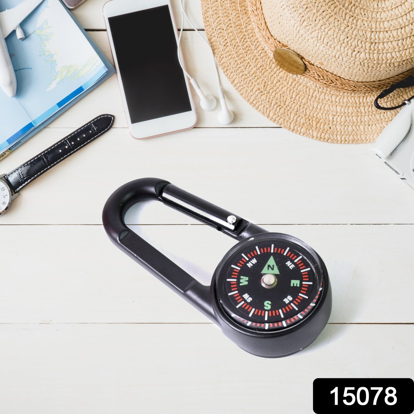 Clip Snap Hook Mini Compass (1 Pc (1 Pc Mix Design) - Springkart 