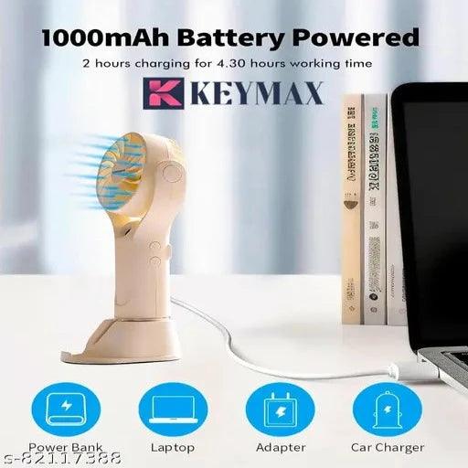 Portable Hand Fan Rechargeable Table Small Mini USB Fan Travel Use (Beige White, 1000mAh) (OFF-WHITE)