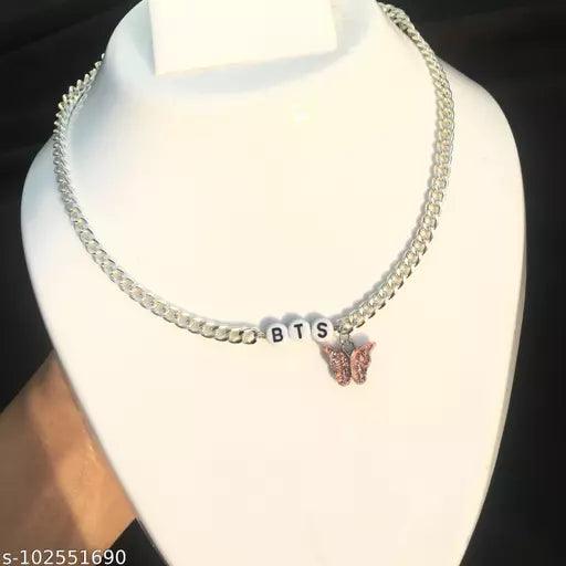 KPOP BTS BAND necklace with butterfly charm - Springkart 