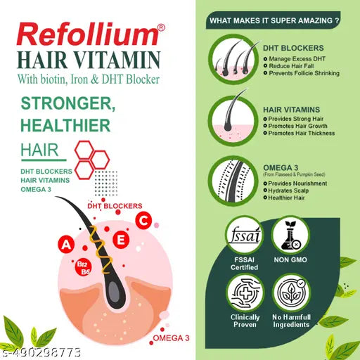 Biotin Hair Vitamin | 1 Months Pack | Stronger Hair &Nails (3x10 No) - Springkart 