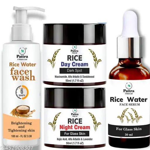 Rice Water Facewash , Face Cream & Face Serum For Glowing & Whitening,Anti Ageing