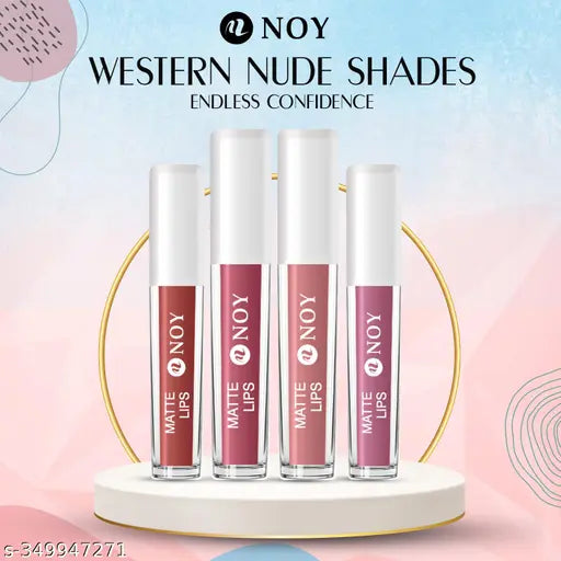 NOY Kiss-Proof & Non Transfer Matte Liquid Lip Loves No Touch-Ups Needed For All Day Fresh Look Brown, Pink (Pack OF 3) #WC111