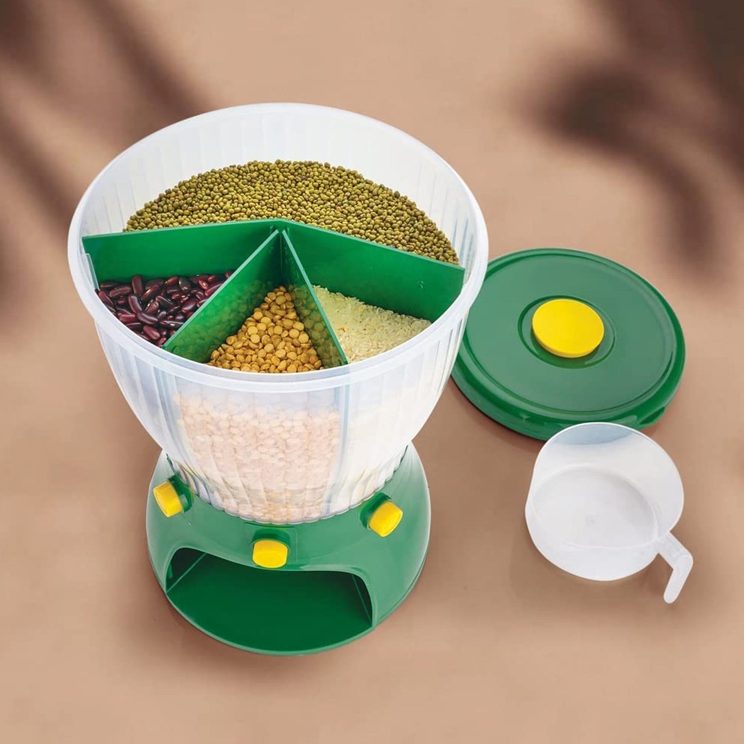 4 In 1 360 Degree Rotation Cereal Dispenser (Approx 10 Kg 1 Pc) - Springkart 