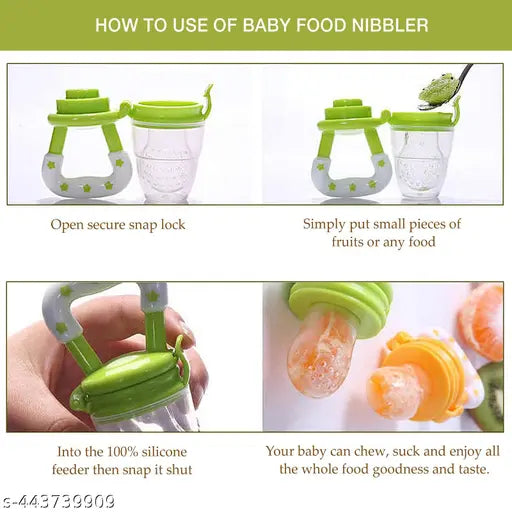 Baby Fruit Nibbler and Baby Mouth Nipple for Kids ( Multicolour ) Combo With Evil Eye