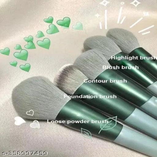 Makeup Kit Brushes - 13pcs - Green