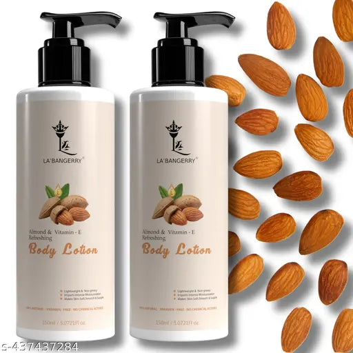 Almond & Vitamin-E Body Lotion Skin Whitening Body Lotion For Dry Skin Protection With Almond Oil & Vitamin-E 150ML PACK OF 2