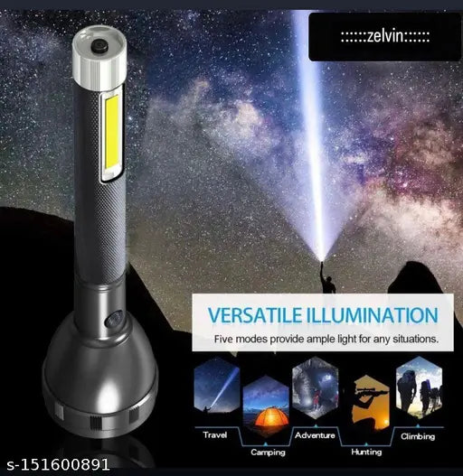 Rechargeable 175w Led Torch Light High Power Long Distance for Home(Torch Light Rechargeable)Search Light with 4 Modes with Hanging Rope,Pocket Emergency Torch Light for Long Distance, Camping & Daily Use (Black)