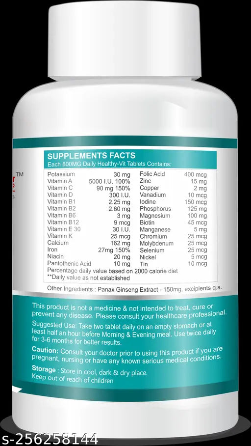 Healthy Herbs Daily Healthy-VIT Multivitamin & Multi-minerals 60 Tablets (Boosts Energy Level & Improve Stress & Tiredness) - Springkart 