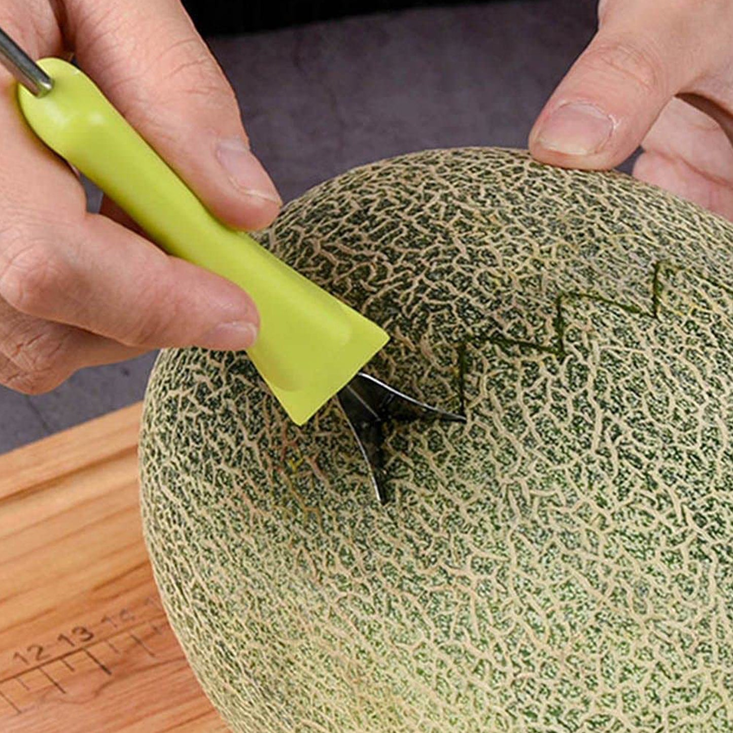 2606 4 In 1 Stainless Steel Melon Baller Seed Remover Sorbet Dessert Ball Spoon Fruit Digging Spoon Double Sided Fruit Scooper Watermelon Baller Scoop - Springkart 