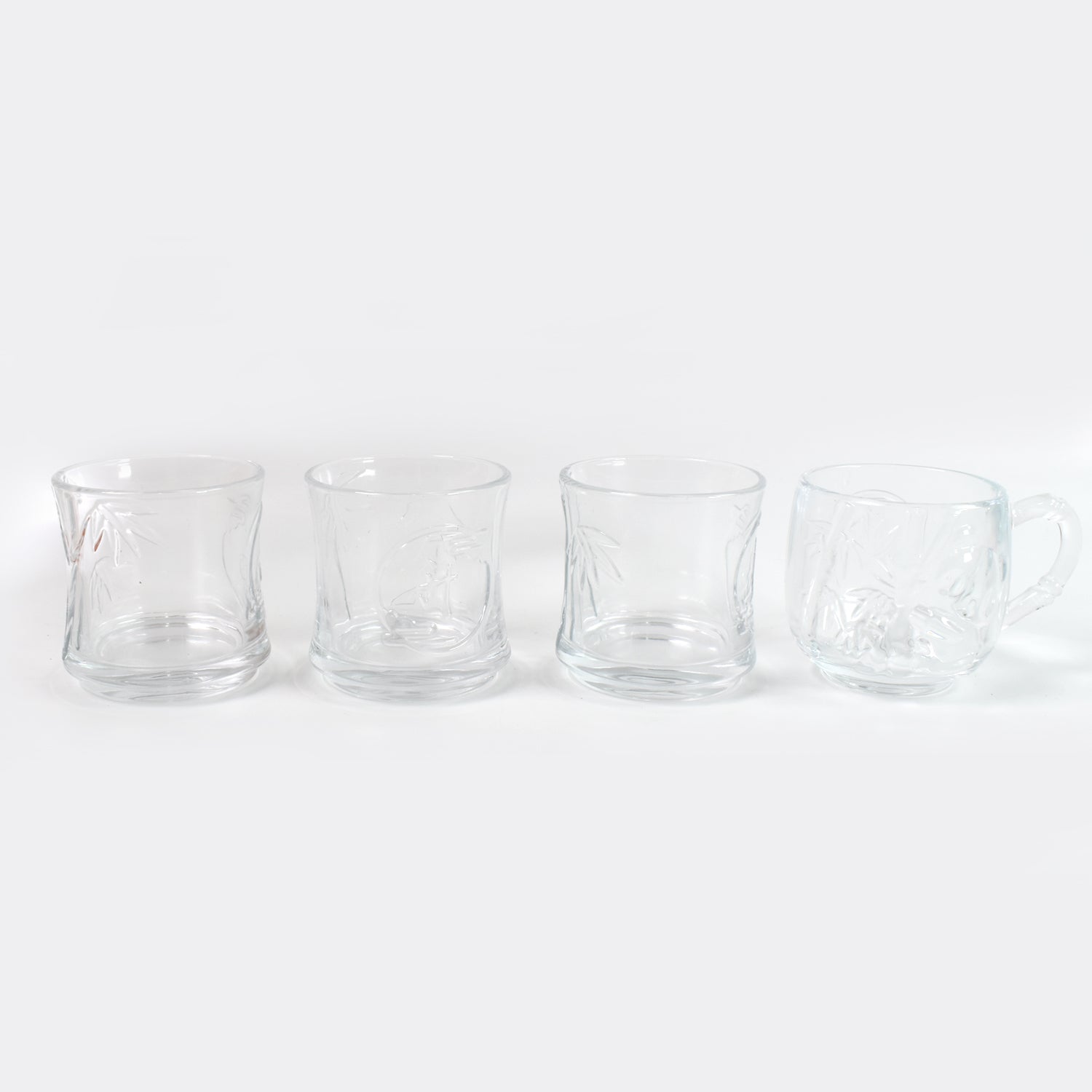 Glass 3 Pc Tumbler 1 Pc Cup Set (4 Pcs Set) - Springkart 