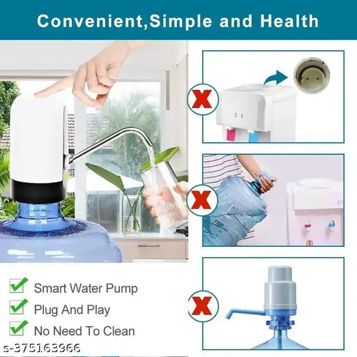 Water Dispenser Pump for 20 Litre Water Bottle Can With Portable USB Charging Cable
