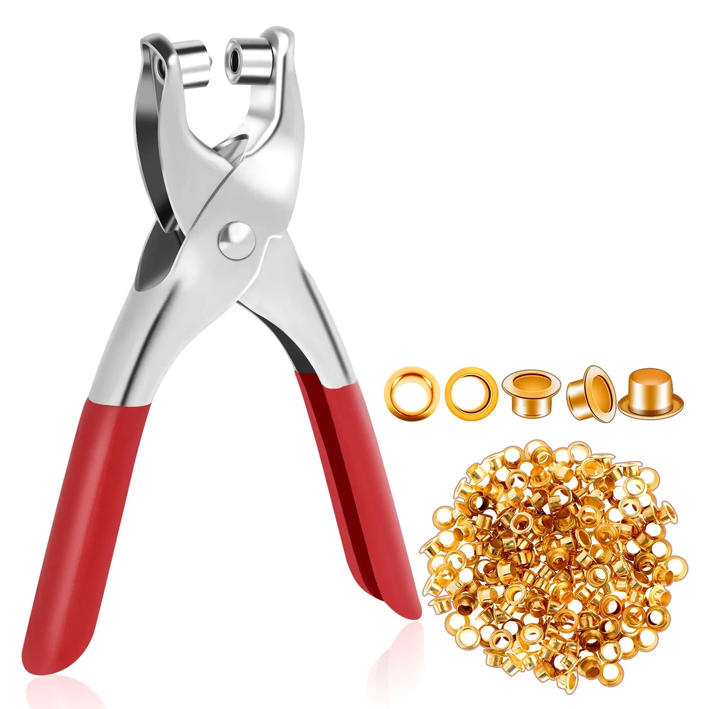 1593 Grommet Setting Tool With 25 Pcs Gold Eyelets Grommets Steel Hole Punch Setter Kit For Leather Canvas All Fabrics Men And Women Clothes Shoes Belts Bags Crafts - Springkart 