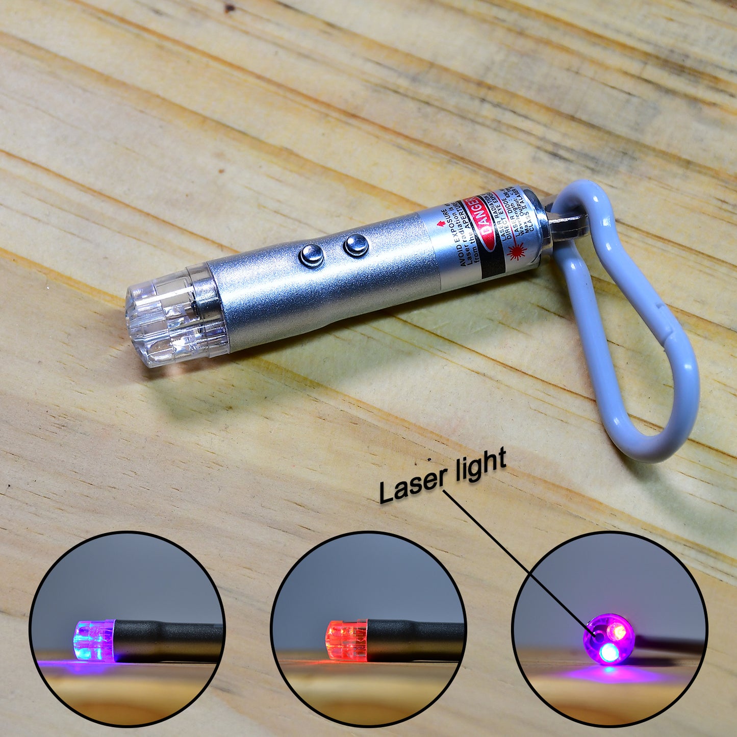 6427 3 In1 Laser Light Led Flashlight + Torch Keychain + Laser Pointer - Springkart 
