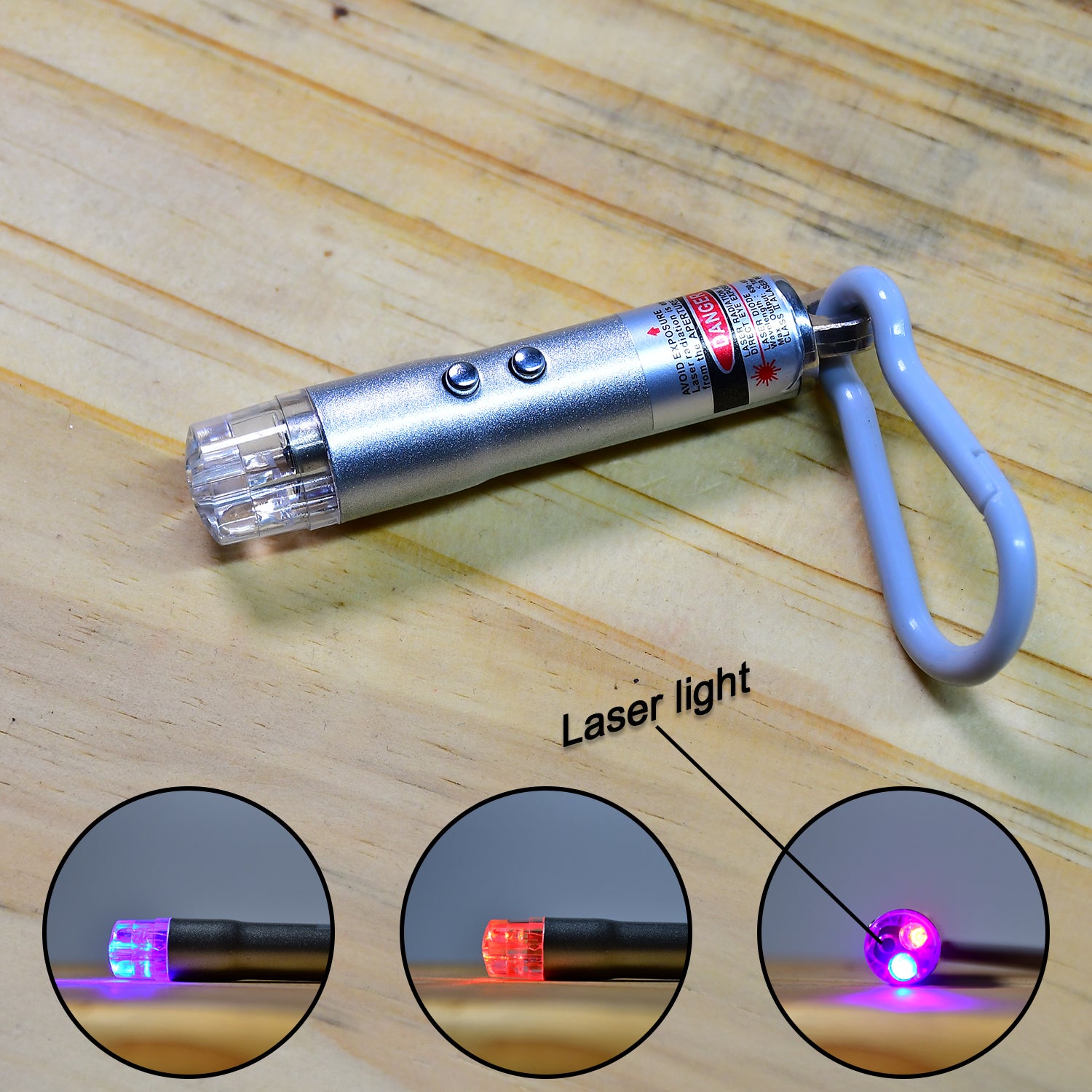 6427 3 In1 Laser Light Led Flashlight + Torch Keychain + Laser Pointer - Springkart 