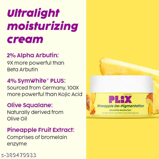 PLIX - THE PLANT FIX | Pineapple De-Pigmentation Regime with Pineapple Exfoliation Fruity Toner, Pineapple Juicy Face Wash/Cleanser, Pineapple Depigmentation Dewy Serum, & Smoothie Moisturizer