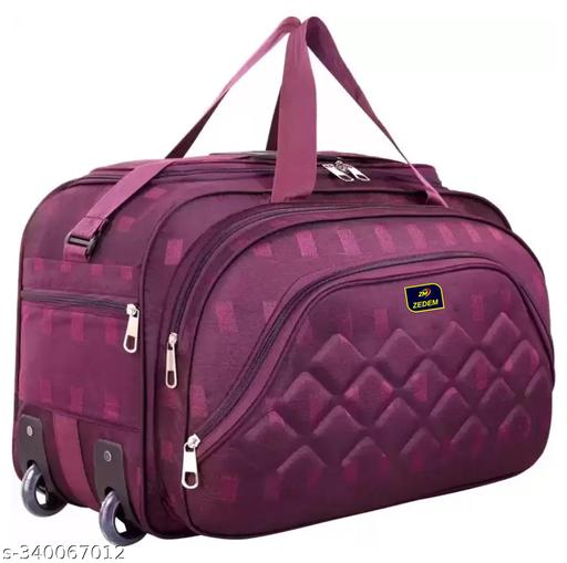 Nylon 55 litres Waterproof Strolley Duffle Bag- 2 Wheels - Luggage Bag