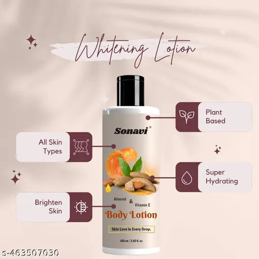 body lotion Almond & Vitamin -E body lotion cream Skin Whitening body lotion for Dry Skin Protection All Skin Type lotion (100ml) Pack Of 1