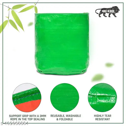 Grow Bags 12x12 inches, 240 GSM Strong, Terrace Gardening Vegetable Planting Bag Pack of 5 - Springkart 