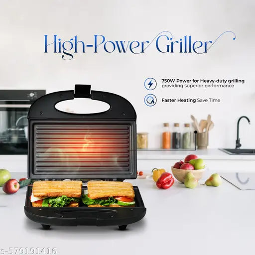 Non-Stick Electric Sandwich Maker – 750 W Powerful Grill for Crispy & Delicious Results