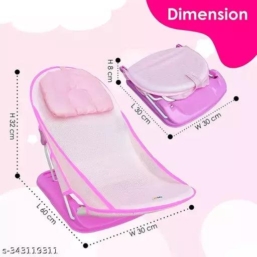 Office Petals Baby Bather for New Born and Infants Baby Bath Support 0-6 Months Baby for Comfortable Bath Compact & Foldable Plane (Pink) | 2 Position Adjustable Chair |Washable Soft Mesh Seat - Springkart 