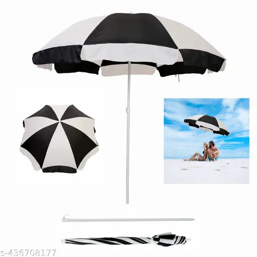 6ft/36Inch Without Stand Outdoor Garden Big Size Umbrella For Shop Hotels And Restaurent-Black & white