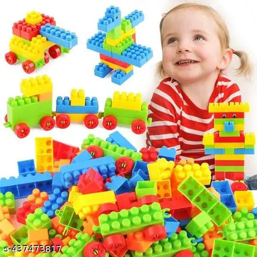 60 Pcs Colorful Plastic Smart Puzzle Intelligent Building Blocks Toy Set for Kids