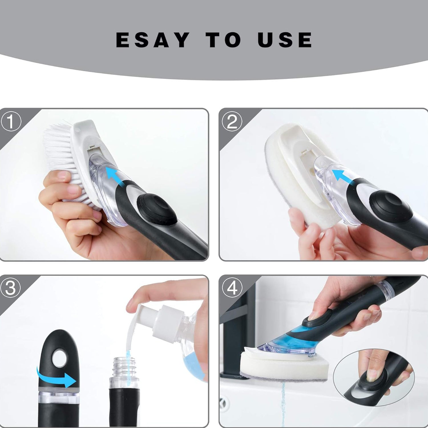 Dish Scrubber With Soap Dispenser Soap Dispensing Dish Brush Set (1 Set) - Springkart 