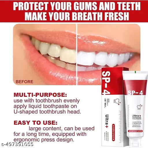 Teeth Whitening Toothpaste Makes Reveal Perfect & White Teeth, Natural Whitening Toothpaste Mousse with Fluoride Deeply Clean Gums Remove Stains-40gm (Pack Of 1)