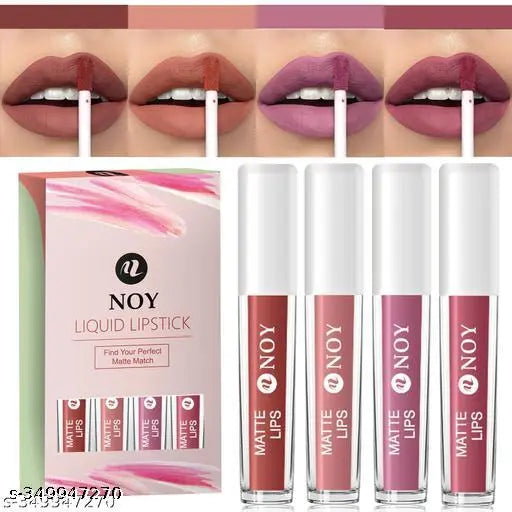 NOY Frontier Chic: 100% Non Transfer Western-Inspired  Matte Smudgproof Lipstick (Sets 4) Brown, Pink, Mauve  #WC118