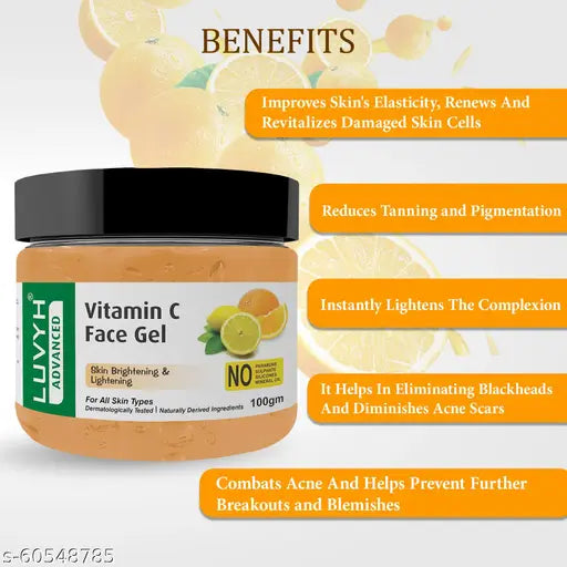 Luvyh  Vitamin C  Light Gel Oil-Free Moisturizer with Vitamin C & Aloe Vera Water for Glowing Hydration 100gm