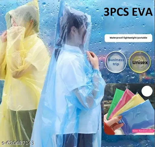 3 PCS NSCC EVa Rain coat assorted color