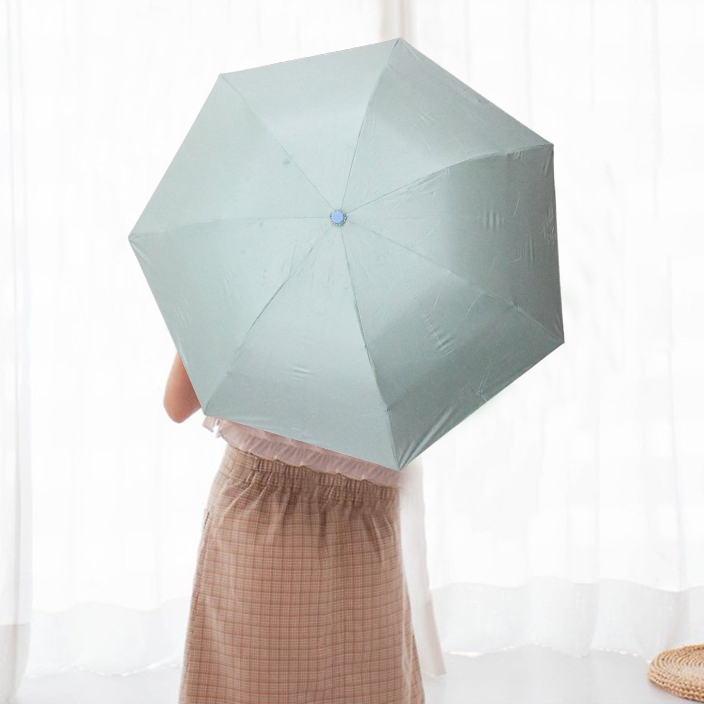 8564 3 Fold Manual Open Umbrella Windproof Sunproof Rainproof With Sturdy Steel Shaft Easy To Hold Carry Umbrella For Women Men Kids (1 Pc) - Springkart 