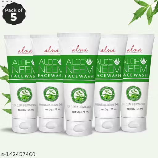 Alna Pure Neem Face Cleanser For Oil Control - | Pack Of 5 | | 75 gms Each