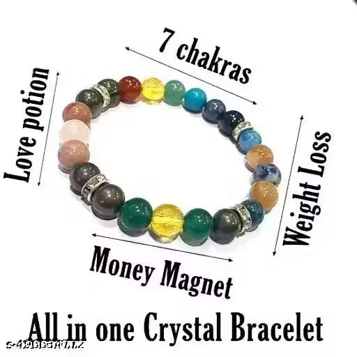 Money Magnet Love 7 chakra & weight loss Bracelet Natural Crystal Bracelet