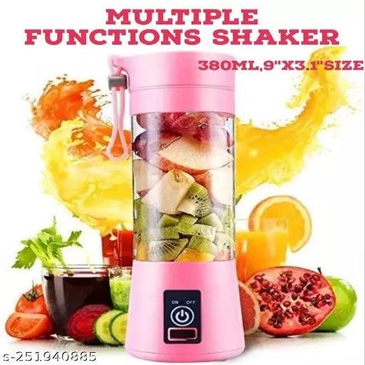 Multi Functional Mini Fruit Mixer Machine Portable Electric Juicer grinder Shaker Bottle Cup 380ML Personal Blender Smoothie Maker USB Rechargeable Fruit Extractor and Mixer for Home - Springkart 