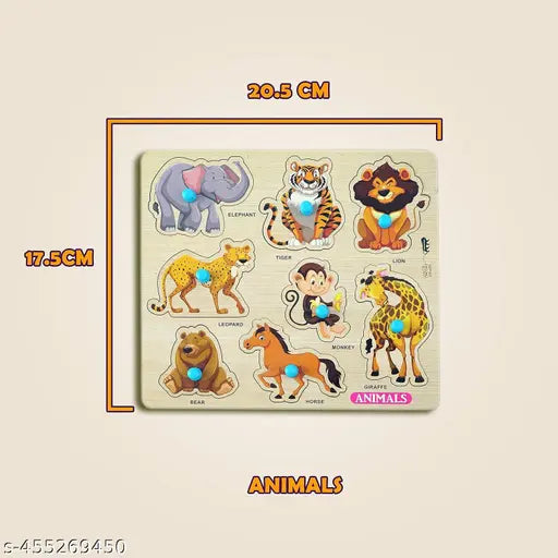 Pre-School Animal Wooden Puzzle Wooden Toys for Kids 3 + Puzzles