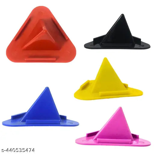 Pyramid-Type Mobile Holder, Portable plastic Mobile stand for desk, Universal mobile stand Multi colour (Pack of7)