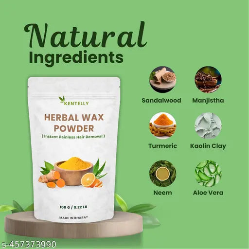 Herbal Face Hair Removal Wax Powder For Women, Painless Wax Powder For Women, WAXING POWDER FOR HAIR REMOVAL WOMEN, For Underarms, For Body, For All Skin - 100g - AH06 - Springkart 