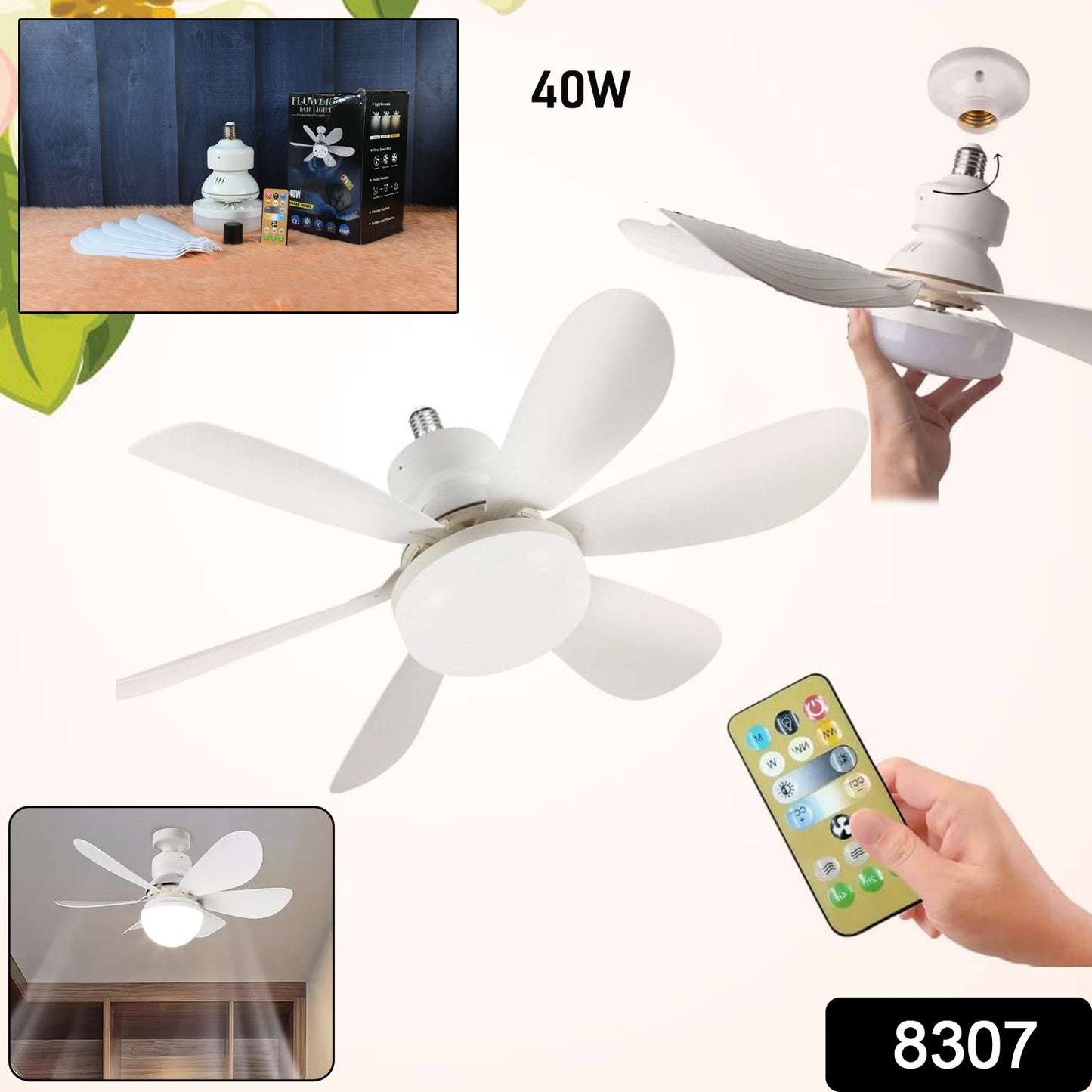40w Led Ceiling Fan Remote Control - Springkart 