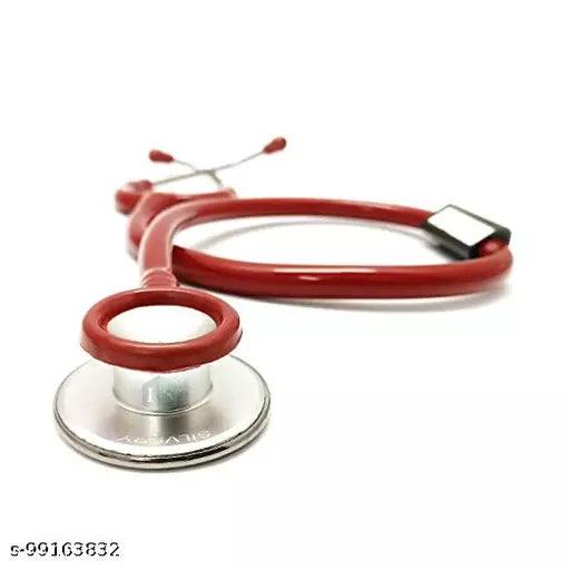 Super Deluxe Red Regular Acoustic Stethoscope Dual Head for doctors and medical students - Springkart 