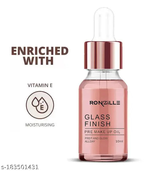 Ronzille Glass Glow Pre Makeup oil Primer enriched with Vitamin-E 10 ml Primer - 10 ml  (Transparent)