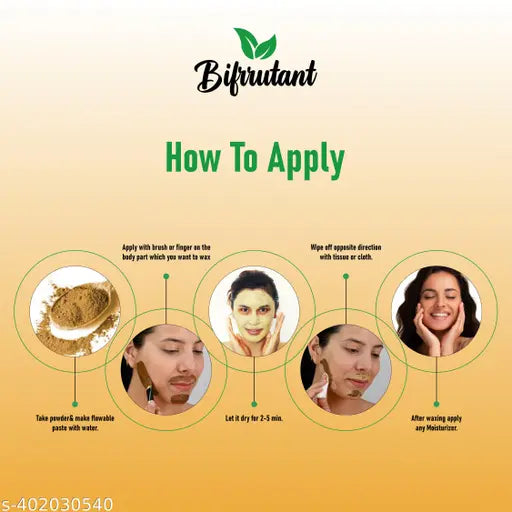 TURMERIC FACIAL WAX - 5 MIN PAINLESS HERBAL POWDER Wax